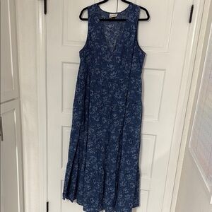 Universal Thread Blue V-Neck Sleeveless Maxi Sundress